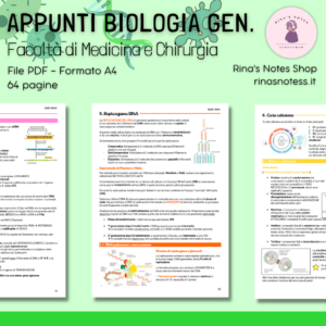 Appunti BIOLOGIA GENERALE - Medicina e Chirurgia