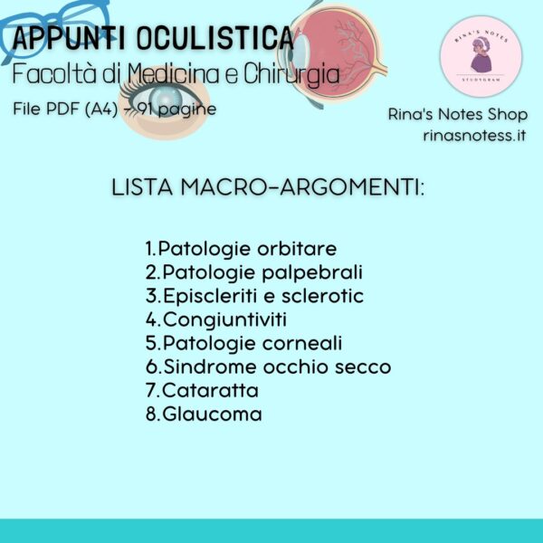 Appunti di OCULISTICA - Medicina e Chirurgia - immagine 5