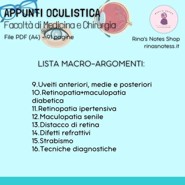 Appunti di OCULISTICA - Medicina e Chirurgia - immagine 6