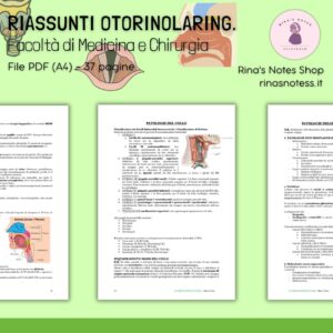 Riassunti di OTORINOLARINGOIATRIA - Medicina e Chirurgia