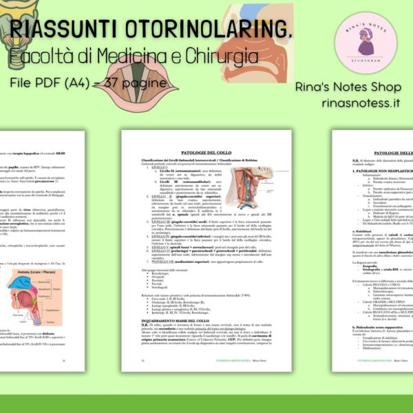 Riassunti di OTORINOLARINGOIATRIA - Medicina e Chirurgia
